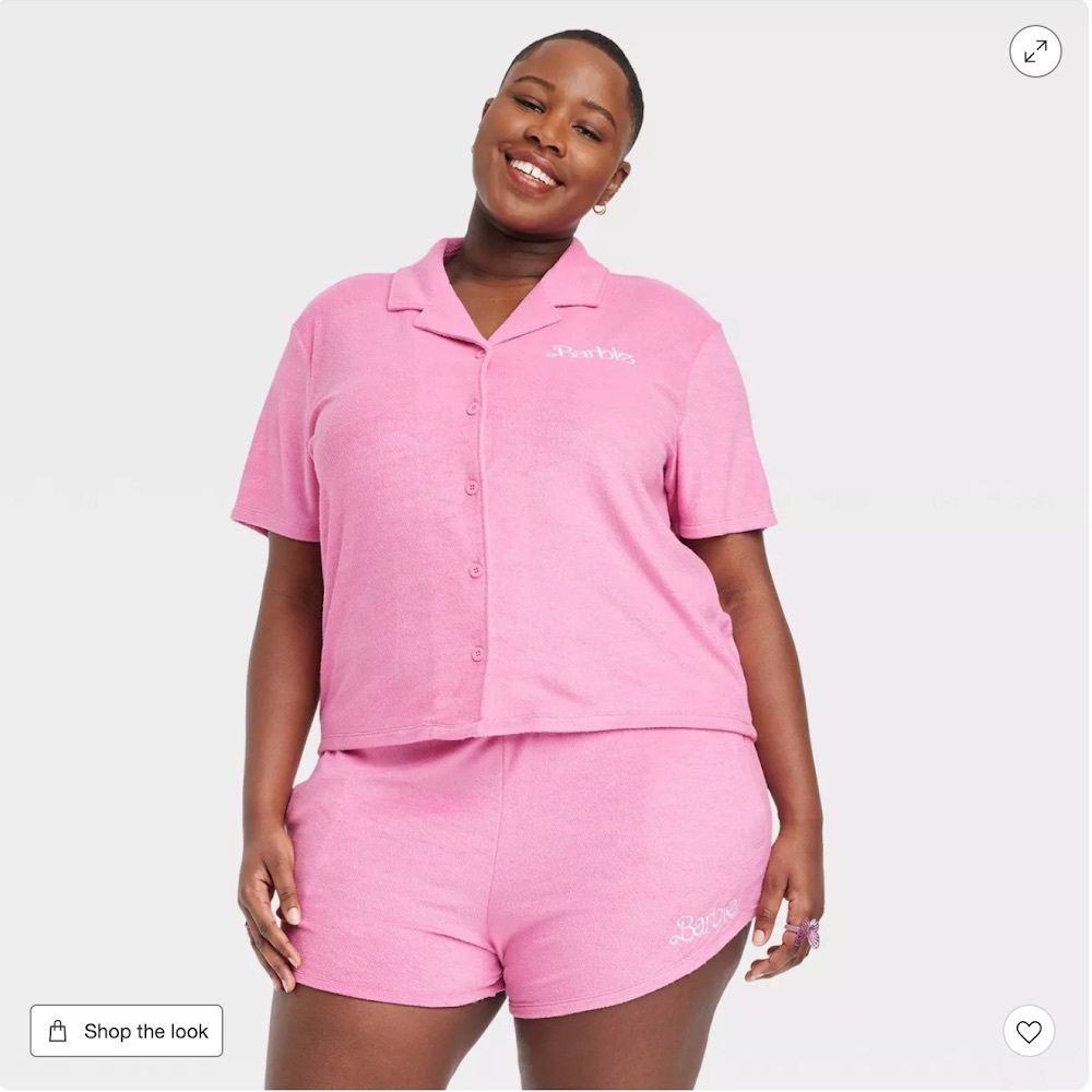 Target Barbie terry cloth set with short sleeve baby t shirt plus size 3x